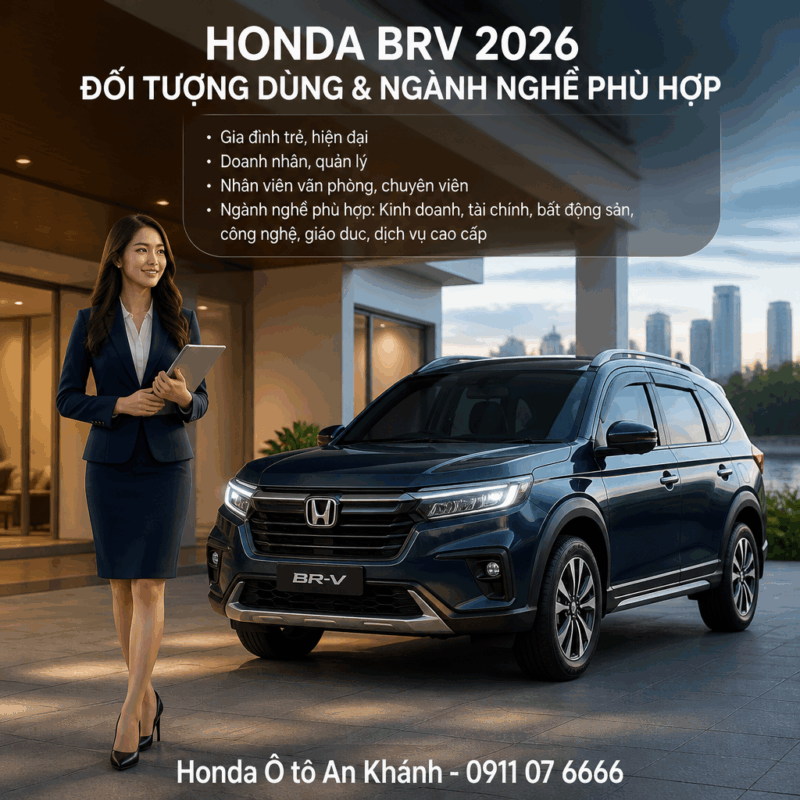 honda brv 2026 đối tượng dùng và ngành nghề phù hợp
