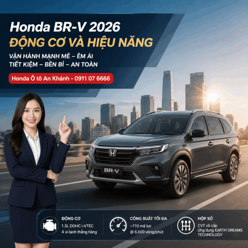 honda brv 2026 động cơ và hiệu năng