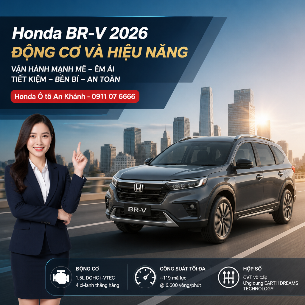 Honda BR-V 2026: Động cơ và hiệu năng — đánh giá ngắn