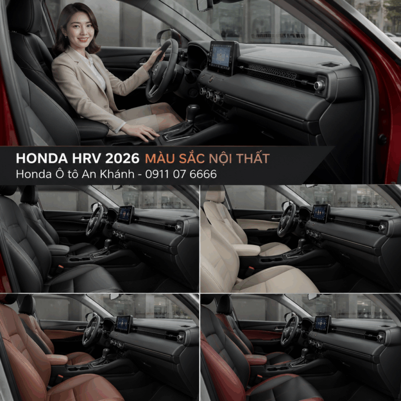 honda hrv 2026 màu sắc nội thất