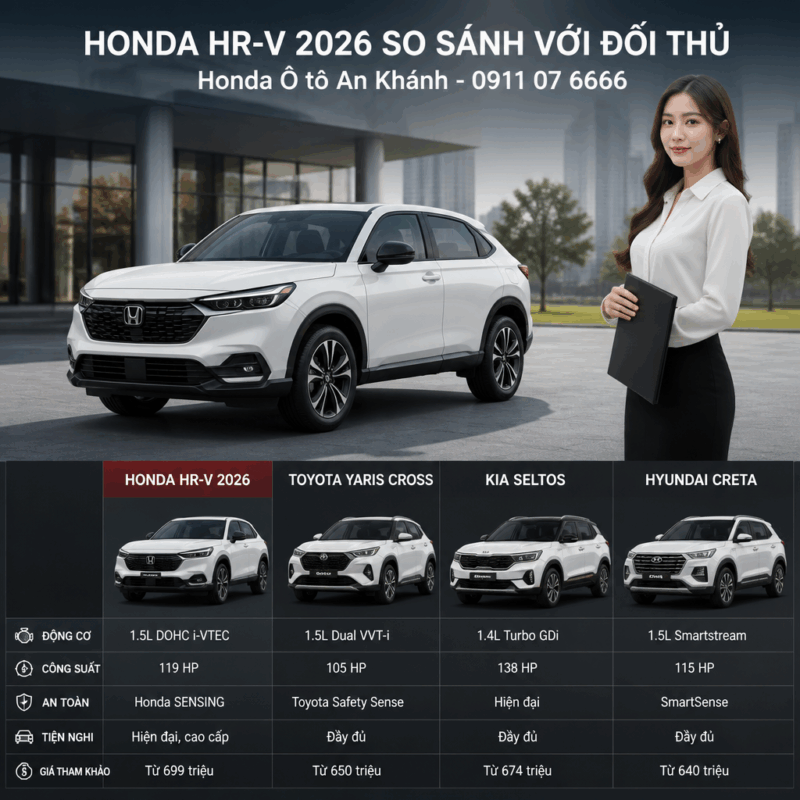 honda hrv 2026 so sánh với đối thủ